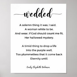 Poster Poème de mariage par Emily Elizabeth Dickinson Pos