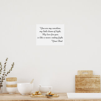 Poster Poème De Papa À Sa Fille