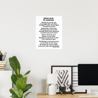 POSTER POÈME DE SEPT JOURS DE MARIAGE