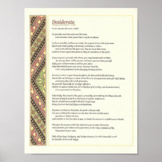 Poster Poème Desiderata