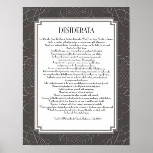 Poster Poème Desiderata