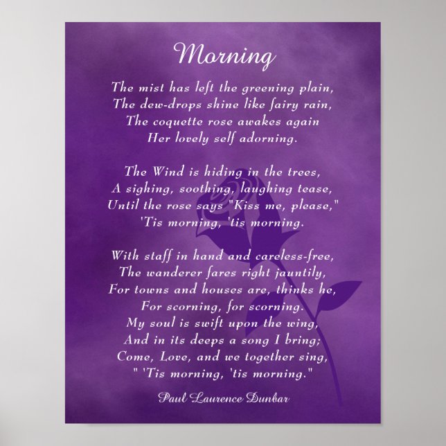 Poster Poème du matin de Paul Laurence Dunbar (Devant)