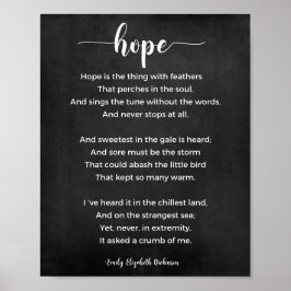 Poster Poème Hope Poem noir et blanc