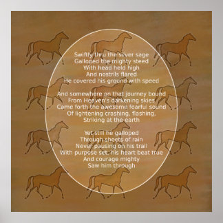 Poster Poème Motivationnel du Cheval Galloping