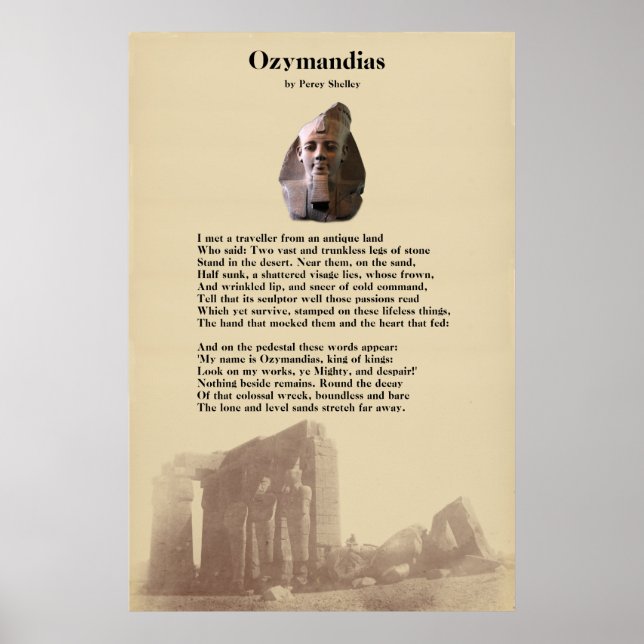 Poster Poème Ozymandias de Percy Shelley (Devant)
