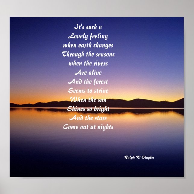 Poster Poème posters-C'est un sentiment tellement agréabl (Devant)