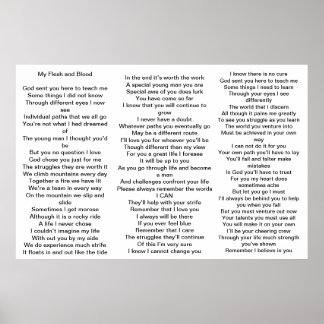 Poster Poème pour les parents d'enfants atteints du syndr