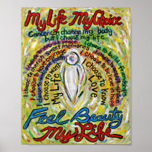 Poster Poème sur le cancer Peinture Ange blanc Poème Poèm