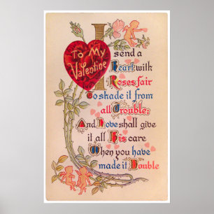 Poster Poème vintage Valentine