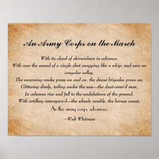 Poster Poème Walt Whitman sur la guerre civile