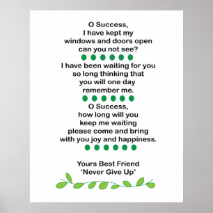 Poster Poésie de Réussite Inspirante Motivante