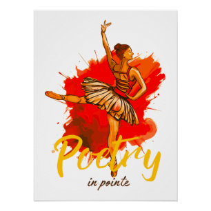 Poster Poésie en Pointe – Élégante Art de Ballerine pour 