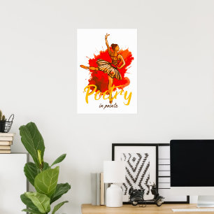 Poster Poésie en Pointe - Elégante Ballerina Art pour la