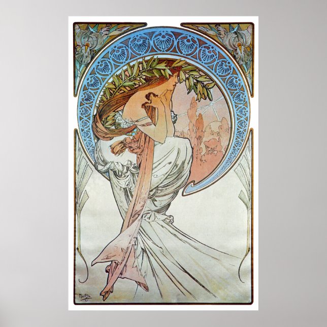Poster Poésie, Mucha (Devant)