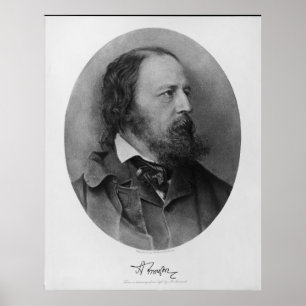 Poster Poète Alfred Lord Tennyson Portrait