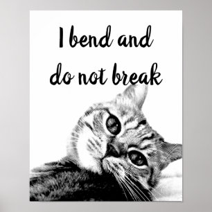 Poster Poètes de chat Jean de La Fontaine Je plie pas