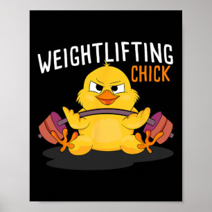 Poster Poids Chick Bodybuilding Entraînement Salle de gym