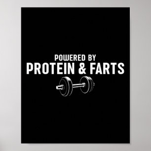 Poster Poids Lifting Alimenté Par La Protéine Et Les Pâte