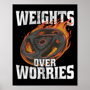 Poster Poids sur les soucis - fitness d'entraînement d'ha