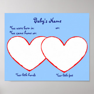 Poster Poignée à la main et au pied pour l'enfant adopté 