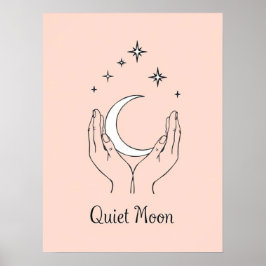 Poster Poignée Crescent Lune Line Art