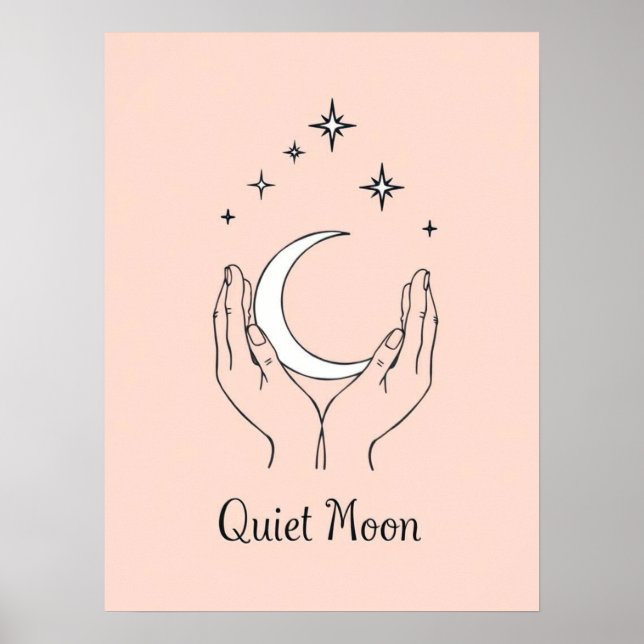 Poster Poignée Crescent Lune Line Art (Devant)