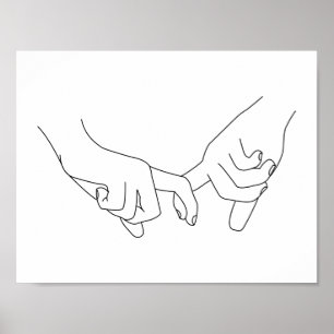 Poster Poignées minimes Ligne Art mignon Simple tendance