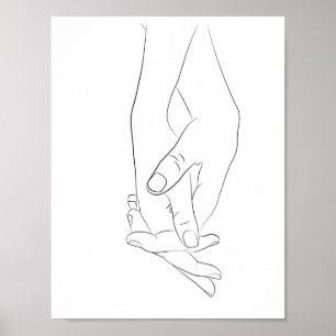 Poster Poignées minimes Ligne Art mignon Simple tendance