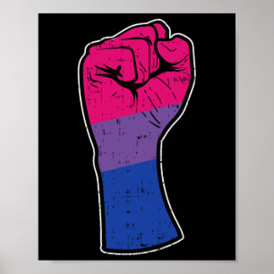 Poster Poing Biual Bi Fierté Drapeau Support Résister Dro