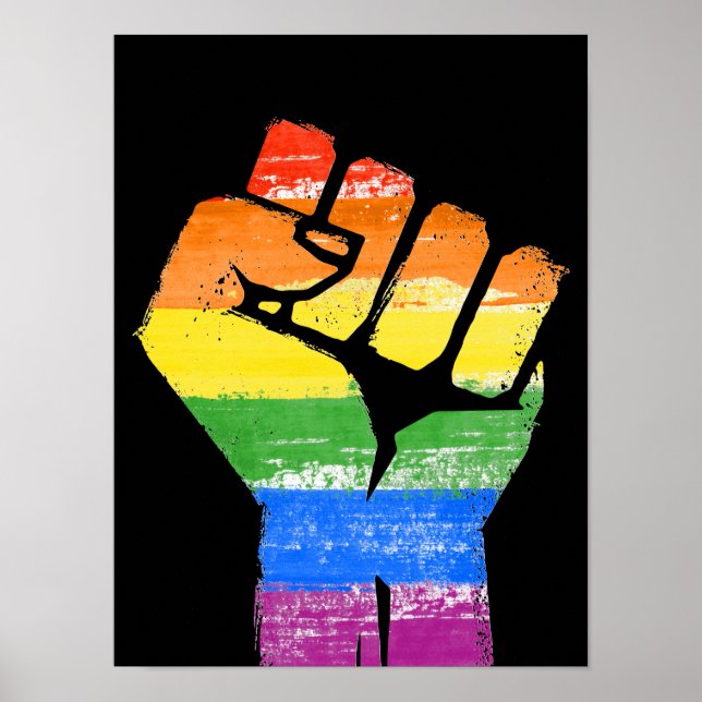 Poster Poing de résistance LGBT (Devant)