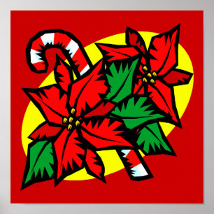 Poster poinsettia de sucre de canne