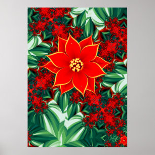 Poster Poinsettia vintage
