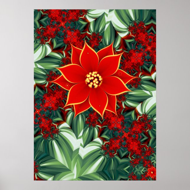 Poster Poinsettia vintage (Devant)