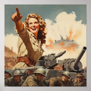 Poster Pointage féminin de la Seconde Guerre mondiale