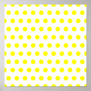Poster Pointe Polka blanche et jaune