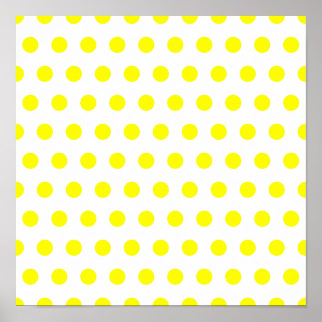Poster Pointe Polka blanche et jaune (Devant)
