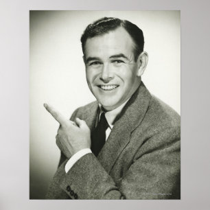 Poster Pointing homme d'affaires