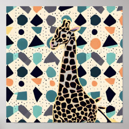 Poster Points colorés de Giraffe pour enfants