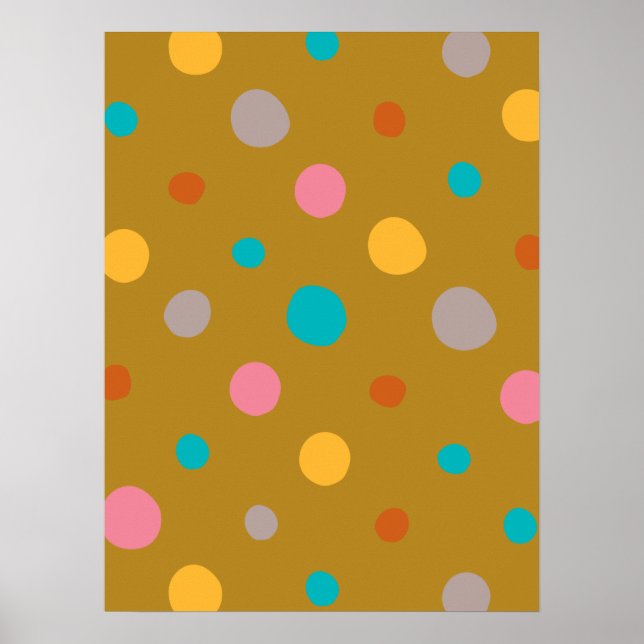 Poster Points d'aquarelle multicolores 4 (Devant)