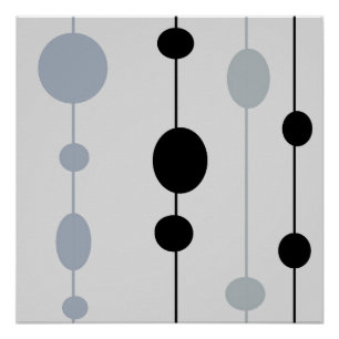 Poster Points noirs et gris sur gris
