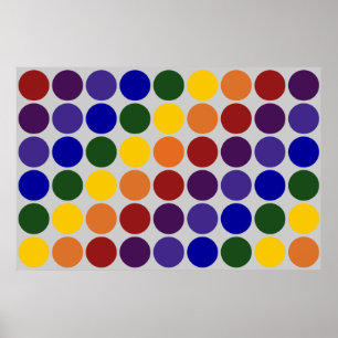 Poster Pois arc-en-ciel sur gris
