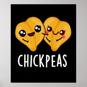 Poster Pois chiches amusant Nourriture Pun Dark BG