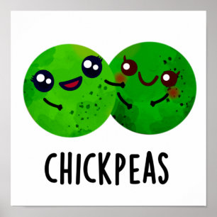 Poster Pois chiches amusant Petit pois de pois de fille