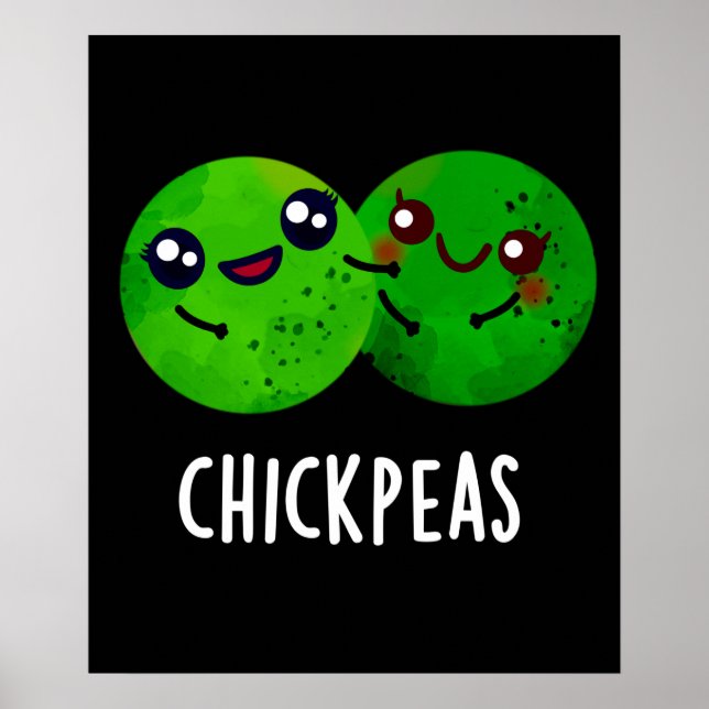 Poster Pois chiches amusant Pois de fille Pun de pois fon (Devant)