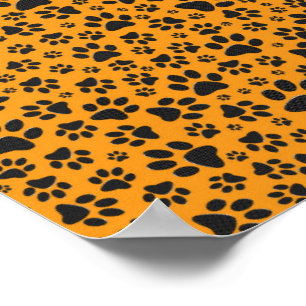 Poster Pois de chien noir et blanc Pointe Polka sur dahli