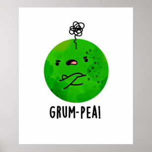 Poster Pois de gomme drôle Pois grumeux Pois de légumes P