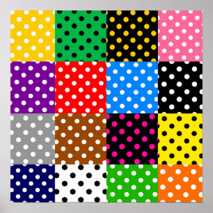 Poster Pois de surfaces composées multicolores