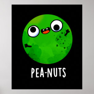 Poster Pois Drôle Crazy Pea Pun Dark BG