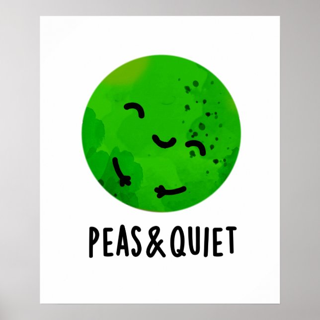 Poster Pois Et Pun De Pois De Veggie Drôle Tranquille (Devant)