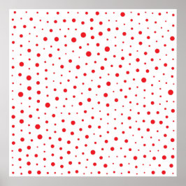 Poster Pois modernes élégants - Rouge - Personnaliser BG